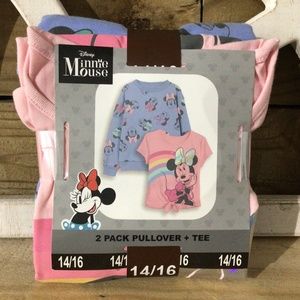 New Disney Minnie Mouse 2 Pack Pullover and Tee Size 14/16